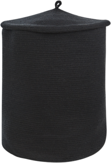 Korb mit Deckel Baumwolle schwarz ⌀ 44 cm SILOPI