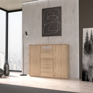 FORTE Nexus Kommode, Holzwerkstoff, Beige, 119,6 x 98,8 x 40 cm