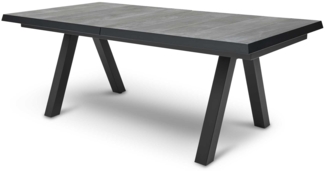 Gartentisch MONDO Acarna , Keramik , Grau, Schwarz , 204 x 77 x 103 cm