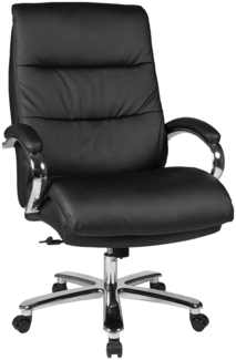 Chefsessel Finnlay / Frederico, Kunstleder, Metall, Netzstoff, Schwarz, 70 x 122 x 70 cm
