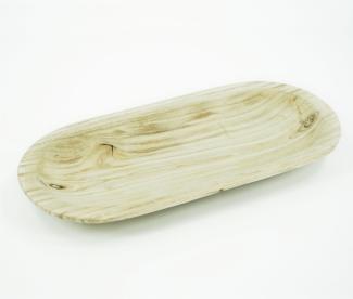 Deko Holzschale naturbelassen oval 37,5x18x4cm