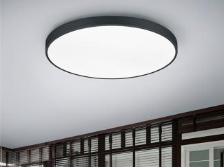 LED Deckenleuchte WACO in Schwarz matt extern dimmbar flach, Ø 75cm