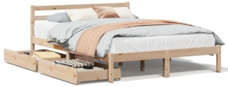 vidaXL Massivholzbett ohne Matratze 120x200 cm Kiefernholz 3301538