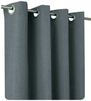 Haus und Deko Gardine Vorhang Leinenoptik 140x245 cm Ösen 2er Set blickdicht Struktur uni, Ösen (2 St), blickdicht, Polyester