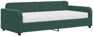 vidaXL Tagesbett mit Matratze Dunkelgrün 90x200 cm Samt 3196907