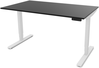ASSMANN Elektrisch höhenverstellbarer Schreibtisch Y-Line 120x70cm Schwarz Signalweiß Metall Holz Melaminoberfläche