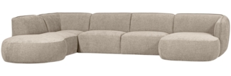 Sofa Polly U-Form aus Webstoff Links, Sand