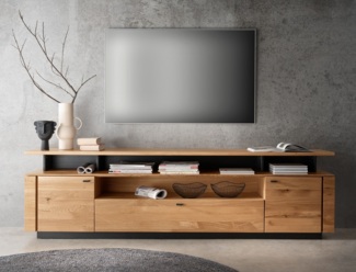 TV Board mit Aufsatz 219x63cm "Savona" Wildeiche geölt