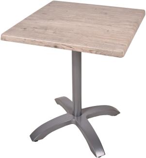 Bistrotisch Set Washington Pine 70cm Tischgestell Alu silber matt Garten Tisch