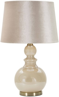 Dmora Tischlampe Casto, Schreibtischleuchte, Büroleuchte, Arbeitslampe, 38x38 h61 cm, Perlweiß