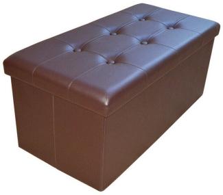 style home Sitzbank faltbare Sitzhocker mit Stauraum, 76*38*38cm (Aufbewahrungsbox mit Deckel, gepolstert Sitzwürfel Fußhocker, Sitztruhe aus Kunstleder), für Wohnzimmer Schlafzimmer, Braun