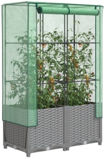 vidaXL Hochbeet mit Gewächshaus-Aufsatz Rattan-Optik 80x40x138 cm 4015856