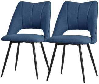 ML-DESIGN Stuhl Esszimmerstühle mit Rückenlehne moderne Design Lounge Küchenstühle (2 St), Polsterstuhl Esstischstühle 2er Set Clubsessel Polyester bis 120kg