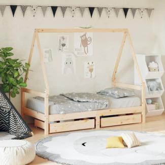 vidaXL Kinderbett mit Schubladen 80x160 cm Massivholz Kiefer 834474