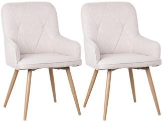 HOMAVO Esszimmerstuhl YZ3 SET 2 Stück mit Armlehnen, gepolstert, in Stoff & Lederlook (2er Set), Ergonomische Form, weiche Polsterung, EN12520 geprüft