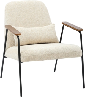 Signature Sessel aus leinenfarbenem Stoff H79 cm - ALFRED - Braun