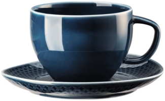 Kombitasse 2-tlg. Junto Ocean Blue Rosenthal Kaffeetasse - Mikrowelle geeignet, Spülmaschinenfest