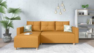 Stylefy Lamone Ecksofa Strukturstoff Gelb Links