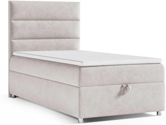 Best for Home Boxspringbett K4 SINGLE mit Bettkasten (Creme 90x200)