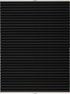 ondeco Plissee nach Maß für alle Fenster innen Montage in Glasleiste mit Spannschuh Sonnenschutz Rollo Sichtschutz Blickdicht - Schwarz - B): 131-140 cm, H): 201-250 cm