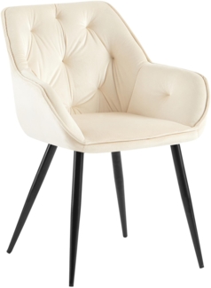 CLP Esszimmerstuhl Cassis Samtbezug mit gesteppter Rückenlehne,creme Samt