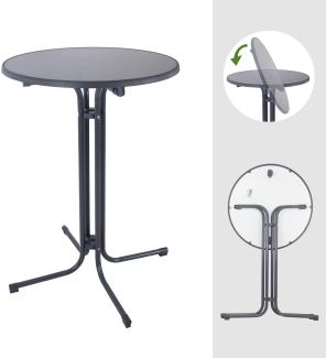 Stehtisch klappbar Ø 80 cm Höhe 110 cm Stahl anthrazit Gastrotisch Partytisch Bistrotisch Gartentisch