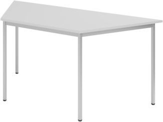 bümö Trapez-Tisch, Multifunktionstisch 160 x 69 cm in grau - Besprechungstisch, Konferenztisch, Meetingtisch, Mehrzwecktisch, Pausentisch für Besprechungsraum, Meetingraum, VT16-5