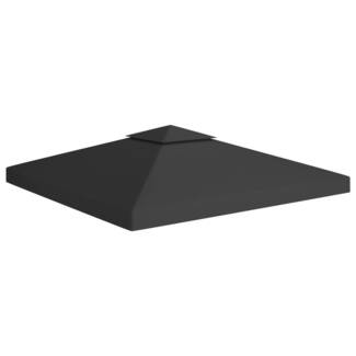 vidaXL Pavillon-Dachplane mit Kaminabzug 310 g/m² 3x3 m Schwarz 312072