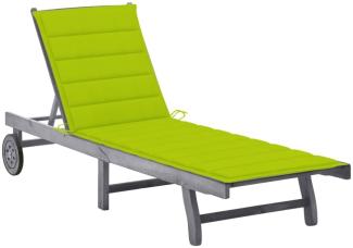 vidaXL Sonnenliege mit Auflage Grau Akazie Massivholz 3061370
