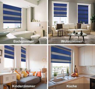 Doppelrollo "Metallic" Rollo Klemmfix-Halterung, DomDeco, Klemm- oder Schraubmontage, Klemmbar, Kettenzug, ohne Bohren, Sicht- und Blendschutz