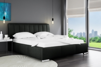 99rooms Gonzalo Polsterbett Strukturstoff INARI Schwarz 120x200 cm ohne Bettkasten