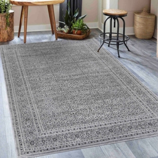 Mazovia Designteppich Modern Stilvoll Teppich Rechteckiger Weich Teppich für Wohnzimmer Grau, 80 x 150 cm, Fußbodenheizung