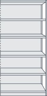 Kerkmann Büroregal Progress 500 Anbauregal BxTxH 75x60x190cm 6 Böden m