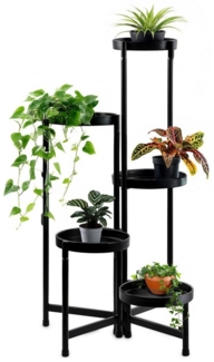 Spetebo Blumenständer Metall Pflanzenständer mit 5 Etagen - 80 x 47 cm (Anzahl, 1 St, Stück), zum Ausklappen