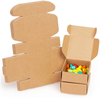 Belle Vous Geschenkbox 50er Pack Geschenkboxen aus braunem Kraftpapier mit Deckel (50 St)