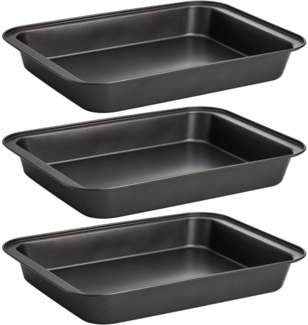 Lyellfe Rechteckige Backform Antihaft 3er-Pack 33x22,9cm Brot Brownie
