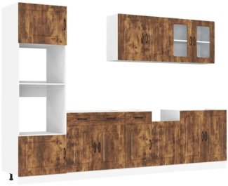 vidaXL 7-tlg. Küchenschrank-Set Kalmar Räuchereiche Holzwerkstoff 3314736