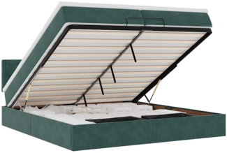 vidaXL Ottoman-Bett mit Matratzen & LEDs Dunkelgrün 200x200 cm Samt 3312791