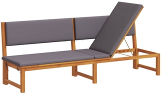 vidaXL Sonnenliege mit Kissen Braun 200 x 57 x 75cm Massivholz Akazie 4108113