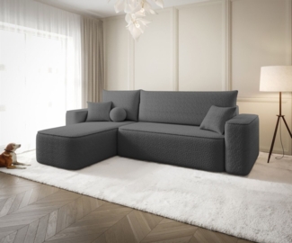 Ecksofa Schlafsofa Sofa AGEPO Stoff Quelle Anthrazit Ottomane Links