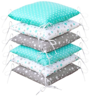 Amilian Bettnestchen 210 cm (6 Polster ca. 35x35 cm) Bettumrandung - Umrandungen, (Kissen als Nestchen, Kantenschutz), Umrandungen