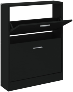vidaXL Schuhschrank Schwarz 59x17x81 cm Holzwerkstoff 342536