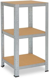 shelfplaza HOME 90x30x30 cm Schwerlastregal in grau-verzinkt mit 3 Böden und 175 kg Traglast pro Boden