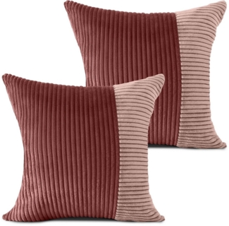 Amilian Dekokissen 2er Set - Kissen mit Füllung & Bezug - Zierkissen Set 2 Stück, Kuschelkissen, Kopfkissen 40x40 cm mit abnehmbarem Kissenbezug