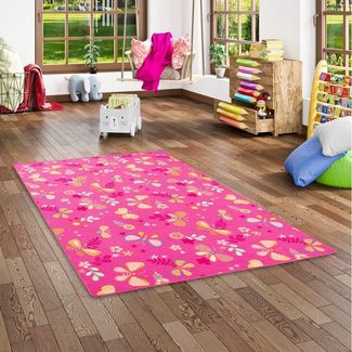 Snapstyle Kinderteppich Kinder Spiel Teppich Schmetterling, Eckig, Höhe: 4 mm