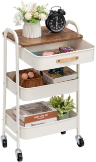DOEWORKS Rollwagen Metall 3-Etagen Servierwagen Küchenwagen