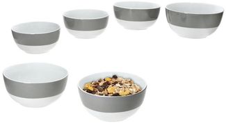 MamboCat Müslischale 6x Variant Grau Schale Ø14,3cm 450ml Porzellan 6 Personen Müsli, Porzellan