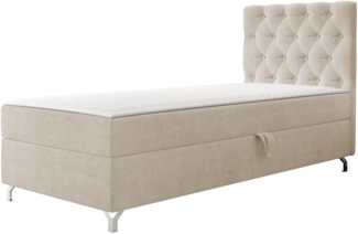 mirjan24 Boxspringbett mit H3-Matratze Cylio I , beige, 80x200 cm