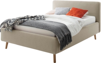 Polsterbett Bett MATTIS Stoffbezug Aspen 23 Taube-120 x 200 cm