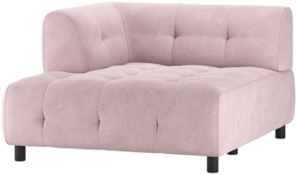 Modulsofa Louis Chaiselongue aus Flachgewebe Links, Rosa